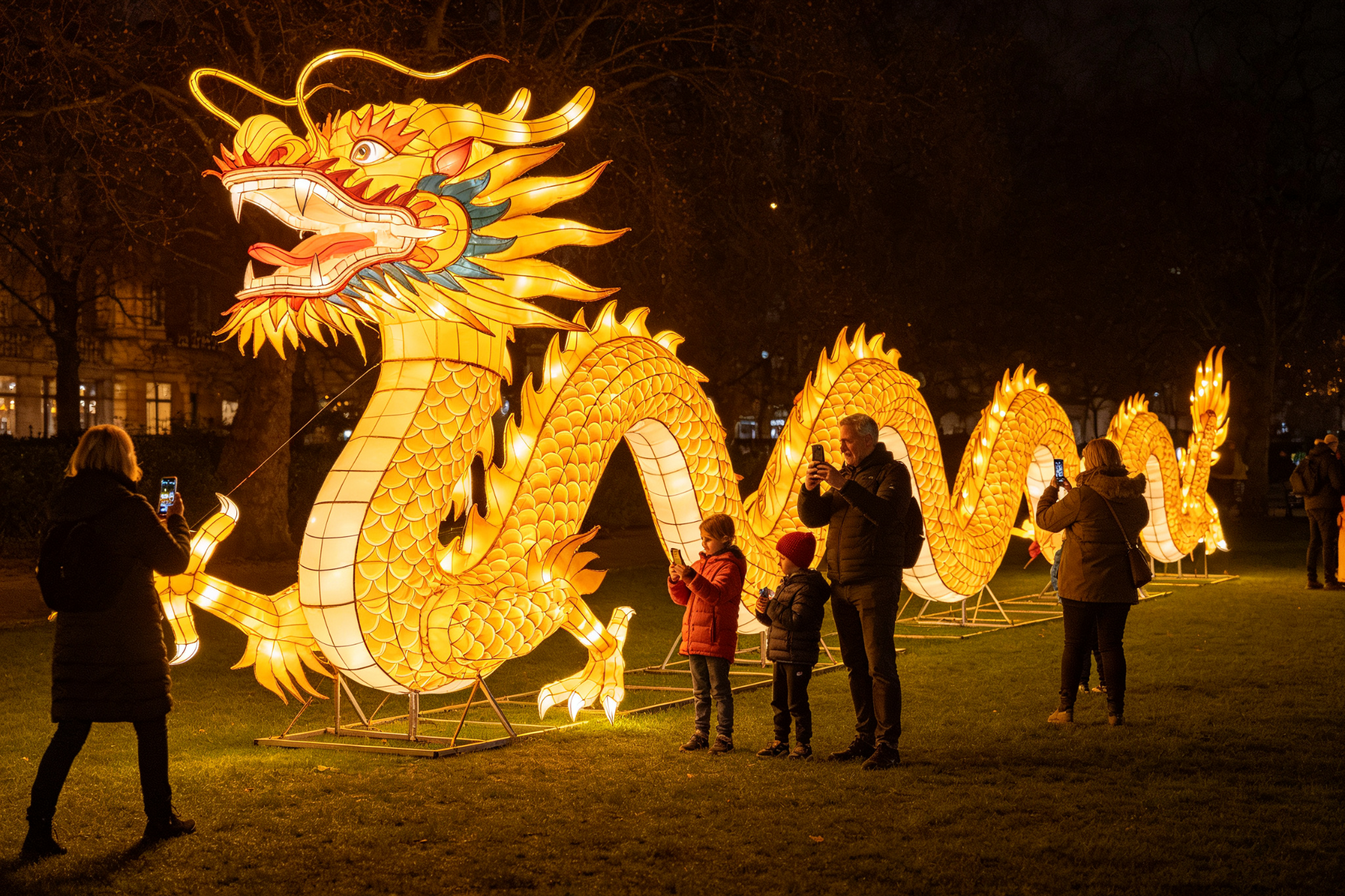 Golden Dragon Lantern for Festivals, Zoos & Events