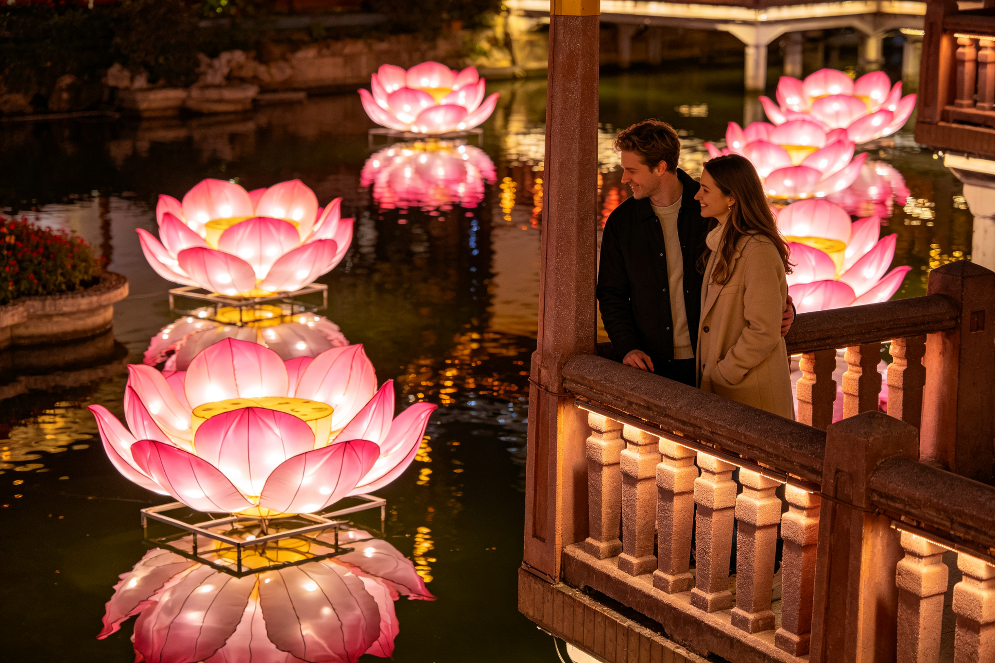 Lion Dance Lantern Pair for Festivals, Zoos & Events